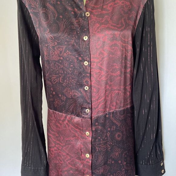 Johnny Was Button Down Top “Asteria Viper" Print Oversized NWOT Size Sm… - Picture 6 of 8